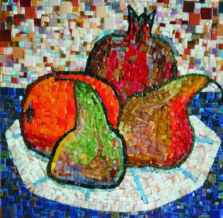 Аплікація фруктів з мозаїки 