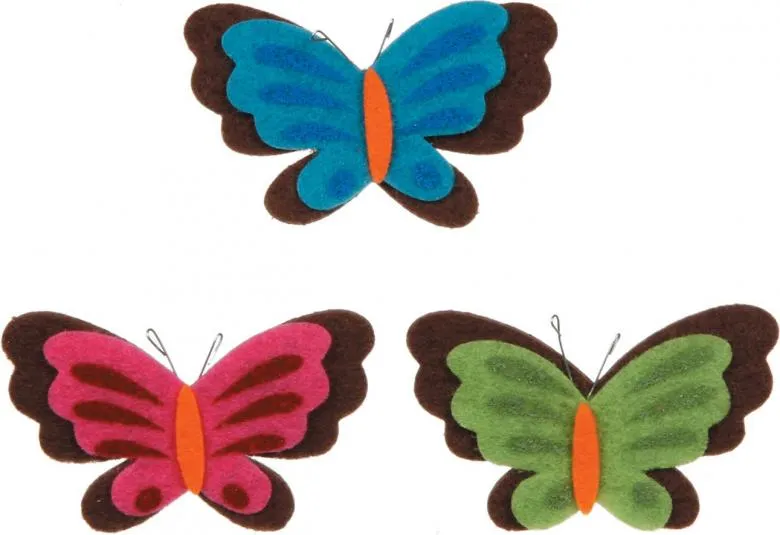Аплікація метеликів з тканини та клею