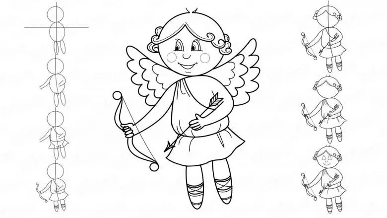 Як намалювати олівцем ангела