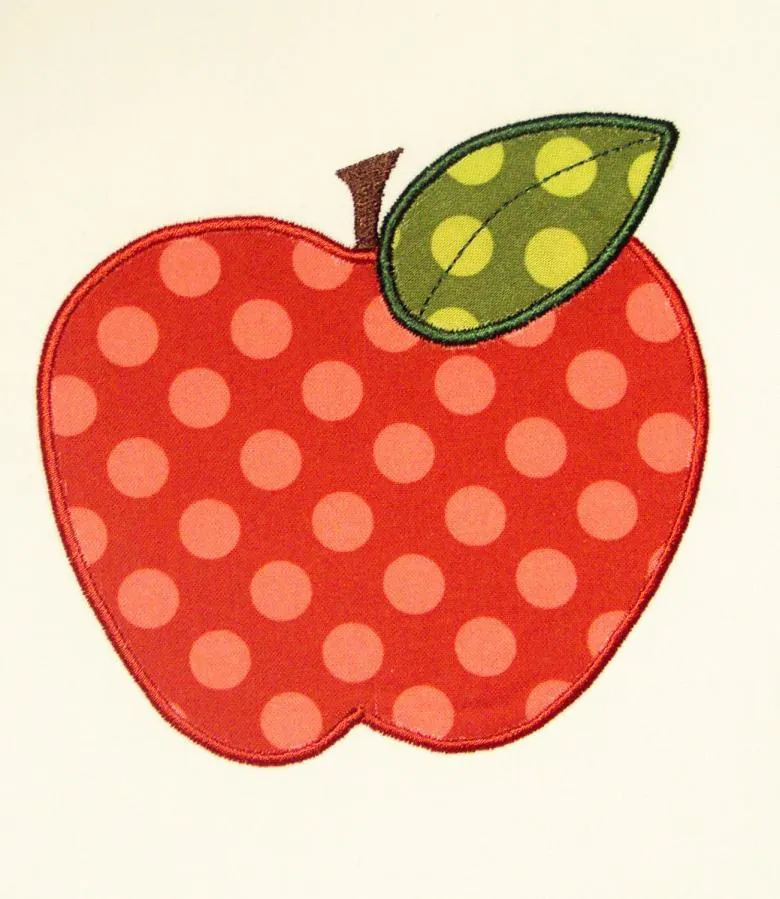 Аплікація яблука з тканини