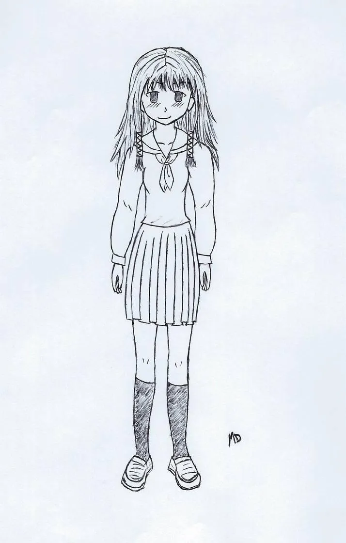 Дівчина намальована олівцем 