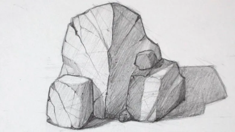 Камені намальовані олівцями