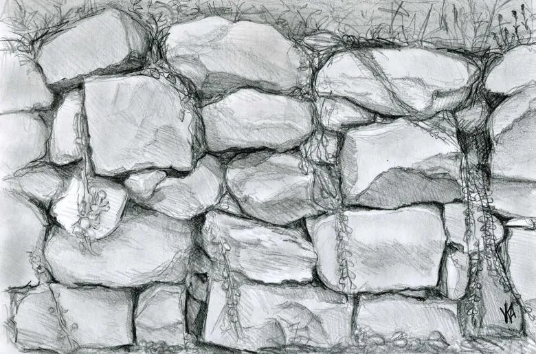 Камені намальовані олівцями