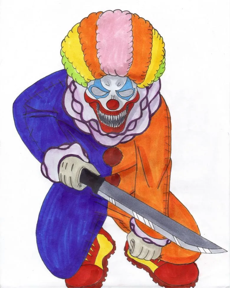 Клоун намальований олівцем 