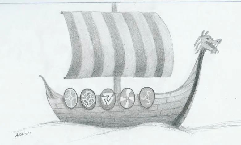 Корабель намальований олівцем 