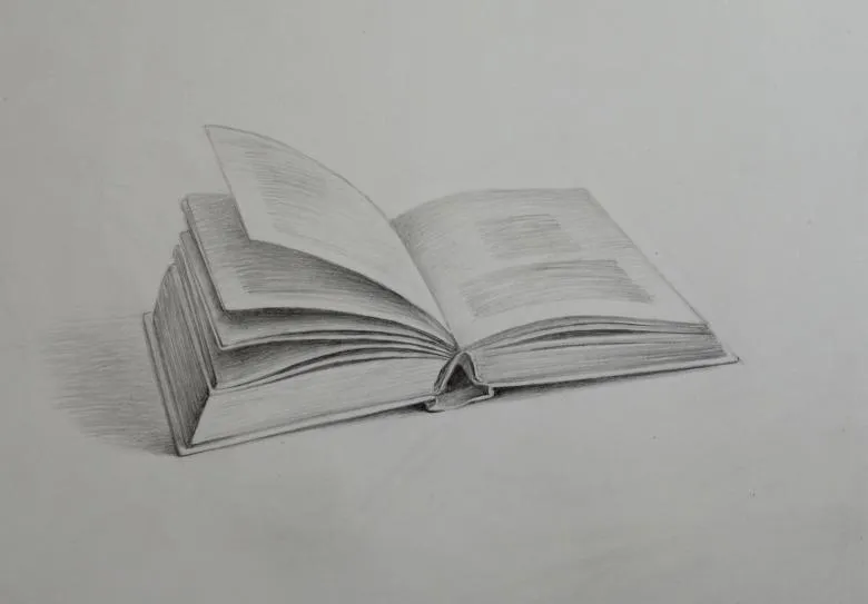 Книга намальована олівцем 
