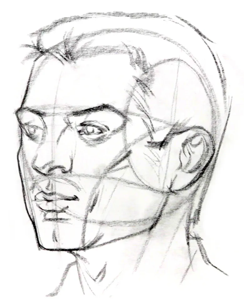 Намальоване обличчя олівцем