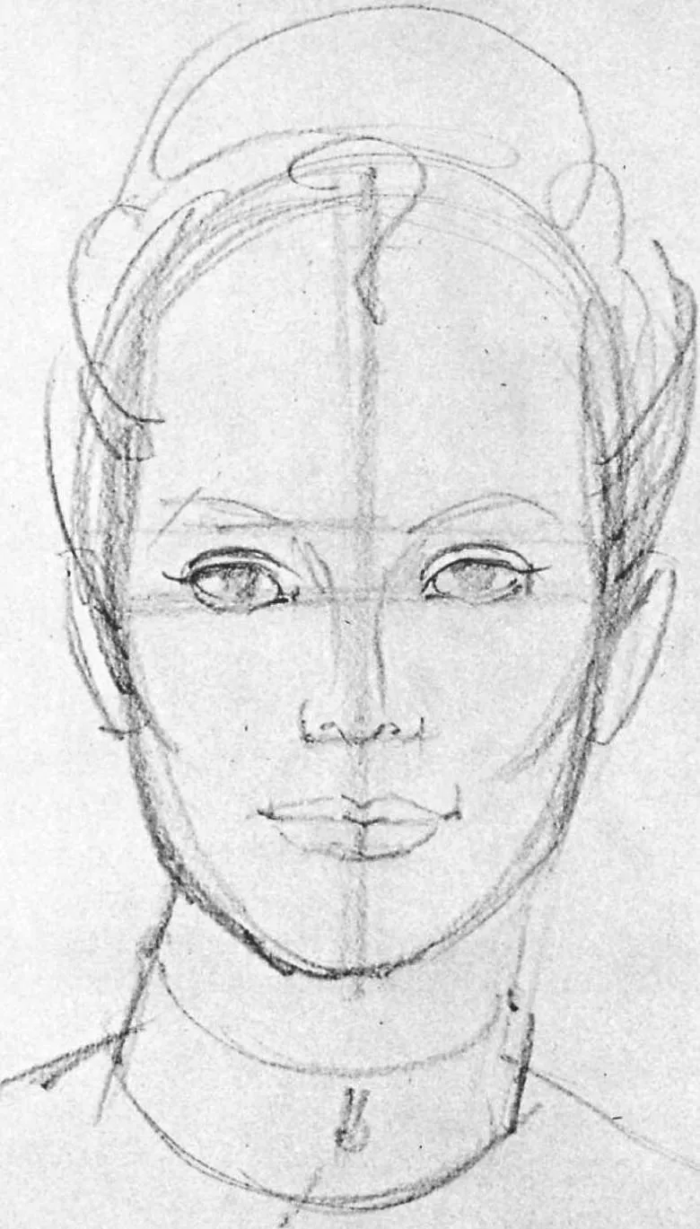 Намальоване обличчя олівцем