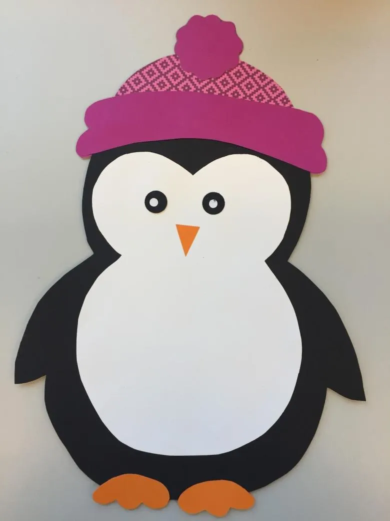 Аплікація пінгвіна з картону і кольорового паперу