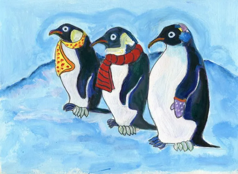 Намальований пінгвін