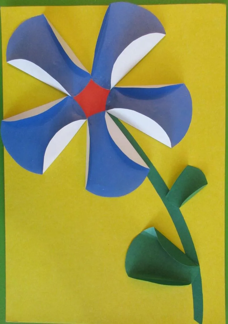 Аплікація квітів з геометричних фігур