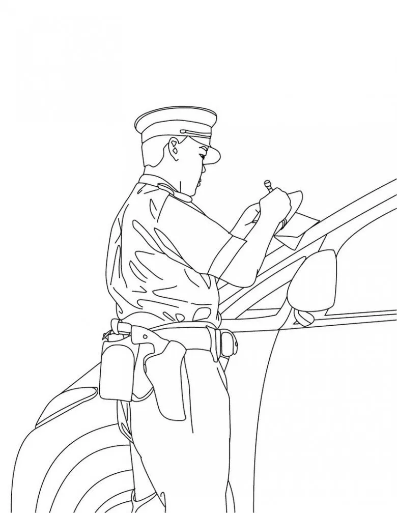 Поліцейський намальований олівцем 