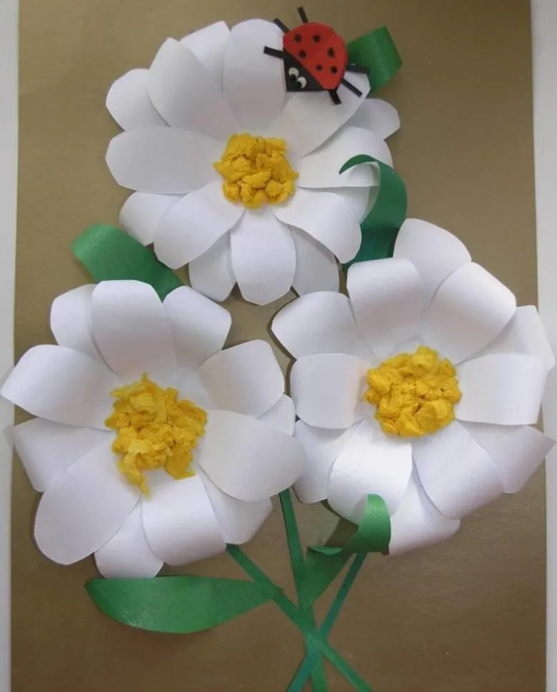Аплікація квітів з кольорового паперу