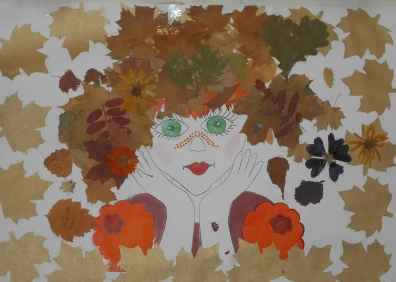 Виріб дівчина з осіннього листя - покрокові інструкції зі створення картини, панно та аплікації i