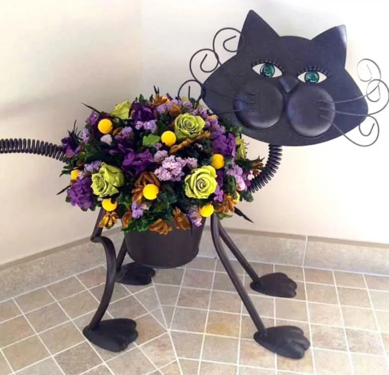 підставка під квіти у формі кота