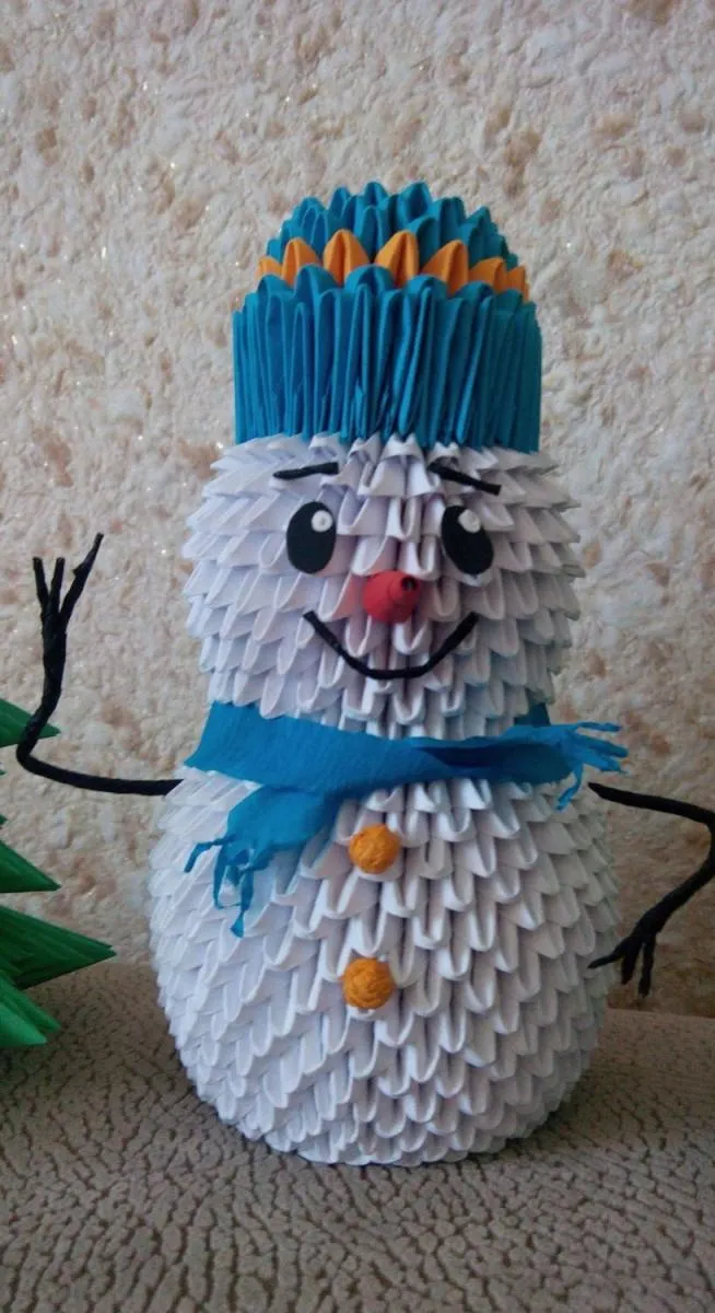 Сніговик орігамі