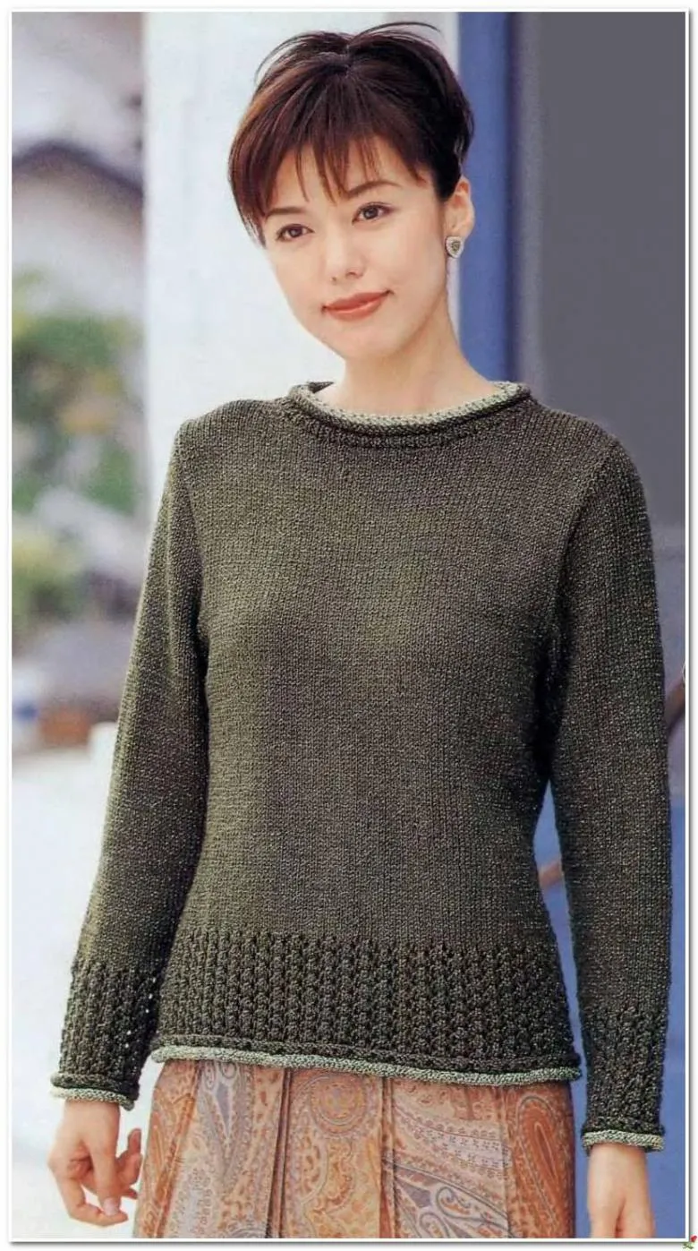 Японське в'язання жіночого светри спицями та гачком